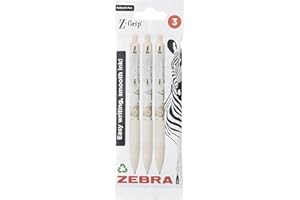 Zebra Pen Z-GRIP Smooth Glam Black Ink Ballpoint Pens 3pk 1.0mm Medium Point Retractable Ink Pens with Clip - Smooth Writing Pens with Low Viscosity Ink, Comfort Grip - 3 Pens Multipack (Pink Marble)