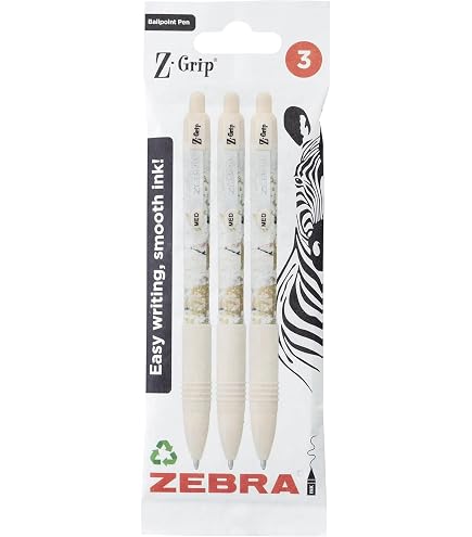 Zebra Z-Grip Funky - Penne A Sfera Retrattili, Confezione Da 12 Con Stampa Ghepardo