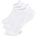 Oumida Sports Ankle Socks for Running Athletic Sports Training Cushioned Breathable Low Cut Tab Cotton SocksBreathable Low Cut Tab Cotton Socks Fit Women and Men (White/White/White, Medium)