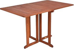 Spetebo Baltimore - Mesa de balcón Plegable de Madera de eucalipto, Rectangular, 120 x 70 cm, aceitada FSC Mesa de Comedor de Madera Maciza para Uso en Exteriores, jardín, terraza, balcón