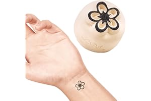 LaDot Tatouage Temporaire pour Enfants et Adultes, Faux Tatouage Doux pour la Peau, Tampon de Tatouage Ephemere pour le Corps et le Bras, Résistant à l'Eau, Fleur