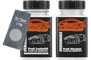 TRISTARcolor Autolack Lackstift Set für Opel 176 Switchblade Silver Metallic/Argonsilber Metallic Basislack Klarlack je 50ml