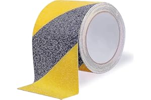 OQingluan Anti Slip Tape for Steps, 10m*10cm High Traction Safety Tape, Anti-Slip Adhesive Tape, Non Slip Tape Outdoor Waterproof, Hazard Tape, Caution Tape, Yellow & Black