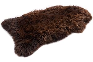 HOME LAMB Lammfell Braun 90-100 cm - Weich Schaffell Echt - Natürliche Lammfell Teppich Wohnzimmer - Flauschig Lammfell Echt - Deko Fell Schlafzimmer - Naturfell - Lammfelle