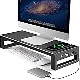 VAYDEER USB 3.0 Supporto Monitor di Ricarica Wireless Supporto Monitor scrivania in Alluminio Supporto Il trasferimento Dati 