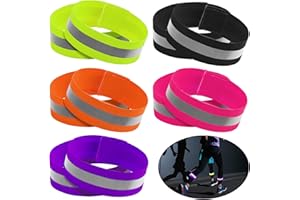 BOHRMA 10 PCS Brassard Réfléchissant, Bracelet de Sécurité Réfléchissant Cyclisme Pouvoir Collant Réfléchissante Brassard Sécurité Haute Visibilité Bande de Bracelet pour La Plupart des Gens et Faire Vélo