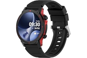 Popglory Smartwatch Uomo Donna, 1.43" AMOLED Orologio Chiamate, Orologio Digitale con Frequenza Cardia/SpO2/Pressione Sanguigna/Sonno/Contapassi, 110+ Sportive Fitness Tracker (No GPS Navigatore)