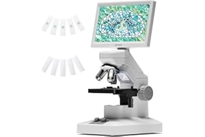 Opqpq ODM301 Max Microscope for School Lab Home Education, 1200X Digital Biological Microscope with 7" Screen for Students Adults, Wireless Science Microscope, USB & HDMI Scope with Slides Set