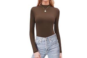 Zeagoo Camiseta de Mujer Cuello Alto Manga Larga Slim Fit Elástica Ligera Camiseta Interior Térmica Tallas XS-XXL