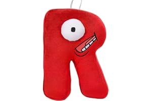 Takezuaa Alphabet Lore Plush Toy Alphabet Lore Stuffed Educational Letter Toys Cartoon Doll Soft Pillow Toy Collectible for Fans Friends Kids Adults Halloween Thanksgiving Christmas Game Gifts,R,Cute