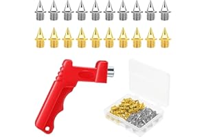KHDULQ 50 Stück Schuhspikes, 5mm Edelstahl Ersatz Spikes, Leichtathletik Laufschuhe Spikes, mit Spikeschlüssel, Zubehör für Sportschuhe für Track Schuhe Laufen Wandern Cross-Lauf Speerwurf