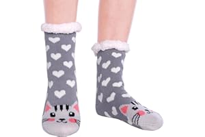 HapiLeap Kids FluffySocks Boy Girl Cute Animal Socks Soft Fuzzy Warm Thick Fleece lined Christmas Stockings Child Toddler Winter Socks
