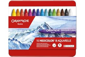 Caran d'Ache - NEOCOLOR II - Assortimento 15 Pastelli a cera acquerellabili - 750.0315