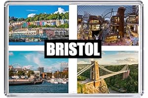 MILLHOUSE PRINTS Bristol Fridge Magnet - 70 x 45mm, Souvenir, Keepsake, Acrylic with Magnetic Strip.