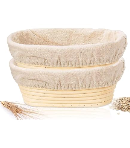 KRUSTENZAUBER Cestino Per Lievitazione Pane KRZ 56 In Rattan Naturale - 28 Cm, Ovale, Per Pasta 1 Kg