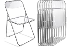 ANVOFONG Set di 8 Sedie Pieghevoli Con Struttura in Metallo, Sedia Pieghevole in Materiale PP,Pieghevoli da esterno,Sedie Pieghevoli per ospiti ed eventi