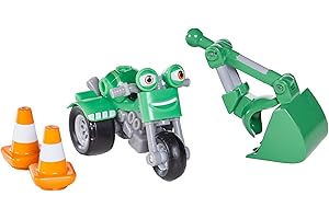 Ricky Zoom DJ & Bucket Arm, das Spielzeugmotorrad mit Schaufelarm und 2 Leitkegeln. Die riesige 3-Zoll Actionfigur liefert perfekte Abenteuer für Kinder und Fans der Serie!