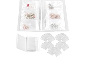 RANYAKE Transparentes Schmuck Organizers Reisen,Transparentes Schmuckaufbewahrungsbuch,Transparentes Schmuck-Aufbewahrungsbuch,Verhindert Oxidation und Beschädigung von Schmuck (84 Fächer, 50 PVC-Taschen)