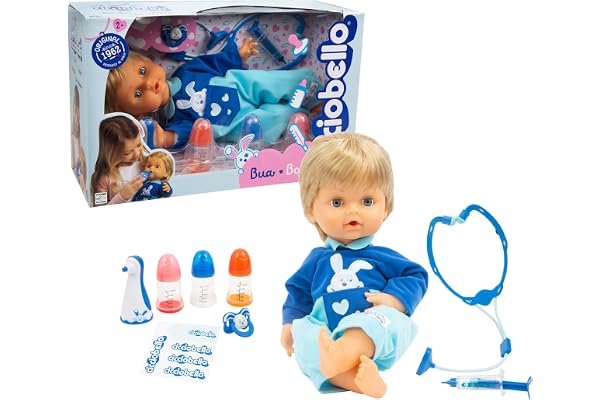 Cicciobello, Bobo, Poupon 42 cm, il est Malade il Faut Le soigner, 7 Accessoires Inclus, Jouet pour Enfants dès 2 Ans, GIOCHI PREZIOSI, 1643