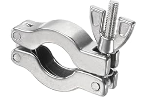 PATIKIL KF-16 Vuoto Morsetto, 1pz 304 Acciaio Inox Durevole Doppio Spinotto Tubo flessibile Morsetto con Ala Dado per Boccola, Argento