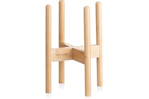 Homede Duro - Soporte para plantas de madera de bambú, ajustable, 20 x 30,5 x 35 cm