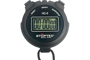 ‎STOPTEC DIGITAL TIMING Stoptec Stoppuhr HC-5 | Ganz einfach: nur Start - Stopp & Reset | EIN- & Ausschaltbar | Großes einzeiliges Display | Spritzwasserfest | Sport | Hobby | Freizeit | Für Kinder geeignet