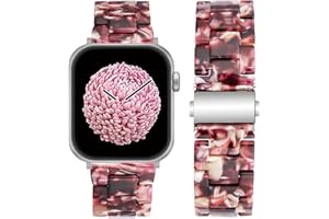 SEURE Compatible with Apple Watch Band 38mm 40mm 41mm 42mm 44mm 45mm, Women Men Resin Strap with Stainless Steel Buckle Replacement for Series SE/8/7/6/5/4/3/2/1