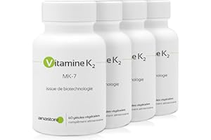 ANASTORE VITAMINA K2 * PACK 3+1 GRATIS * 105 μg / 240 capsule * Articolazioni (cartilagine, infiammazione), Cardiovascolare (circolazione), Ossatura * 100% soddisfatti o rimborsati * Fabbricato in Francia