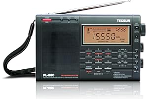 JETFON Tecsun PL-660 Receptor Digital multibanda de Radio de Onda Corta, Am/FM/LW/SW/SSB y aérea (118-137 MHz), Negro