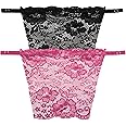 FIMALIA Women's Clip-on Mock Lace Camisole for Women Deep Neck Cleavage Cover Camii Secret-Pack of 2