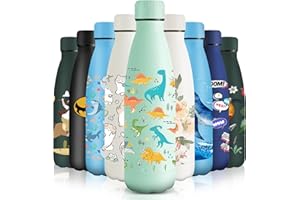 HoneyHolly Borraccia Termica, Senza BPA, Borraccia Bambini, 500ML Acciaio Inossidabile 18/8, Bottiglia Termica A Prova di Perdite, Borraccia Acciaio Inox per Scuola, Ufficio e Attività All'aperto