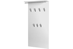 Schildmeyer 133486 Brisbane Garderobe, 60.0 x 20.5 x 110.5 cm, Weiß Glanz
