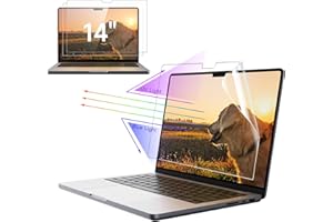 IPROKKO Paquete de 2 protectores de pantalla antiluz azul para MacBook Pro de 14 pulgadas (2021-2024, M1, M2, M3, M4), antirreflejos, bloqueador de rayos UV, protector ocular compatible con Mac Pro de