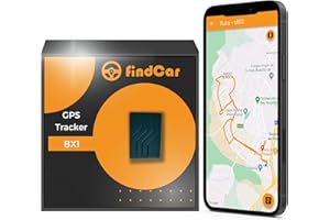 findCar BX1 - Localizador GPS mini para Coches, Camiones, Camiones, Motos y más | Localización en Vivo | a Batería | Alarmas Exceso Velocidad, Antirrobo y Geovalla | Localizador GPS coche (1000mAh 2G)