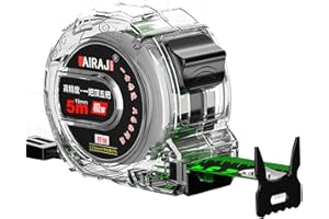 DOEDOEFONG Ruban Acier Inoxydable Fluorescent,5M 25MM Métre Léger Position Zéro Réel Compact Ergonomique Antichoc Crochet Ceinture Auto Lock Bloquant Professionnel Double Face Anti Abrasion Gris