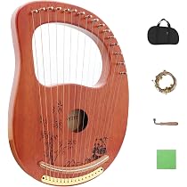 Rayzm Lyre Harp, Solid Wood Mahogany Lyre Instrument with Patented ...