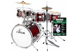 XDrum Junior Set de batterie pour enfants Lipstick Red (Rouge) Set avec leçon + charleston