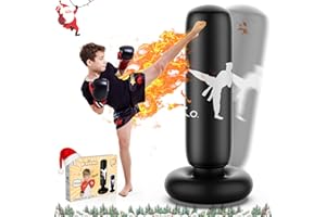 X XBEN Boxsack Kinder ab 5 Jahre,160cm Aufblasbare Boxsack Stehend Kinder Standboxsack für Kinder Erwachsene Üben von Karate, Taekwondo, Druckentlastung und Heimtraining