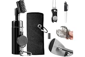Astis Spazzola per la Pulizia del Golf Club Kit di Accessori da Golf Spazzola per Golf Club, Spazzola da Golf Pulizia delle scanalature, Groove Cleaner Accessori da Golf per Uomini Golfisti