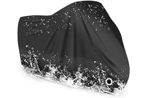 LIHAO Housse de Protection pour Moto imperméable, résistant au Froid et intempéries 190T Noir Protège de la poussière