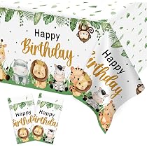 Nappe Jetable Animaux Jungle - 137x274cm - PVC Imperméable - Thème Zoo
