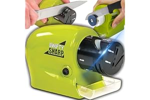 Retoo Aiguiseur Électrique Couteaux Professionnel, Sans Fil, Alimentation 4 Piles AA, Moteur Silencieux, Affûtage Rapide, 13,5 X 6 X 8,5 Cm, Aiguiseur Pour Couteaux, Ciseaux, Tournevis, Vert