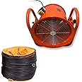 POWERSTAR ELECTRICALS Portable Axial Ventilation Commercial Fume Extractor Blower Fan comes with Free PVC Flexible Duct Hose 5m long & one year Guarantee (16" Inches Fan with Duct)