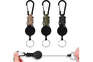 Wiainty 3 Pezzi Porta Badge Retrattile, Portachiavi Allungabile Badge Holder, Porta Badge Portachiavi Retrattile Filo Acciaio,Retractable Portachiavi con Cavo Acciaio da 60cm per Insegnante, Medico