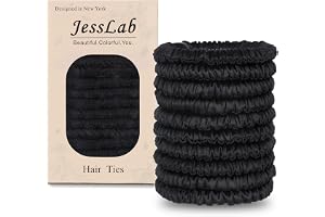 JessLab Scrunchies i Satin Utan Skador, Skonsamma Hårband för Kvinnor, Mjuka mot Tunt och Krulligt Hår, Sömn, Fest och Vardag, 10-pack