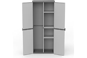 Adventa: Armoire Porte-Scope en résine de PVC et PP, 2 Portes, Facile à Assembler, système modulaire, Durable, adaptée pour Les environnements intérieurs et extérieurs, 68 L x 40 x 165 H cm