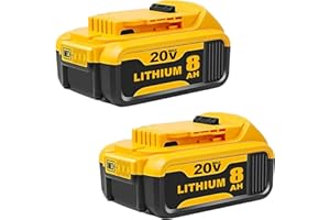 KOCTOTO 2Pack 8.0AH 18V/20V Replacement for Dewalt Battery Compatible with DCB184 DCB180 DCB181 DCB182 DCB183 DCB184B-XJ DCB185 with LED Indicator