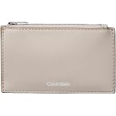 Calvin Klein foil logo top zip cardcase Kadın C&uuml;zdan Kahverengi Tek Beden