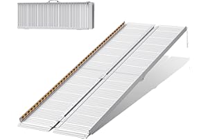 FACHNUO TOOL FACHNUO 213,5CM Rampe pour Fauteuil Roulant Pliable Rampe de Seuil, Capacité 362KG, Extra Large 74CM Antidérapante - Ramp Aluminium Portable pour Escaliers, Marches, Portes, Entrées