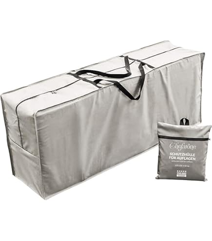 Lot De 2 Sacs De Rangement - Sac De Protection - Pour Coussins De Jardin - Imperméable - Oxford 210D - Avec Poignée - Pour Coussins De Jardin - 122 X 39 X 55 Cm